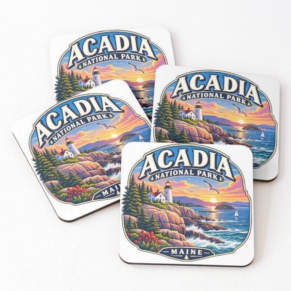 Item preview, Acadia National Park Maine – Coastal Travel Badge Art designed and sold by ChicClicker.