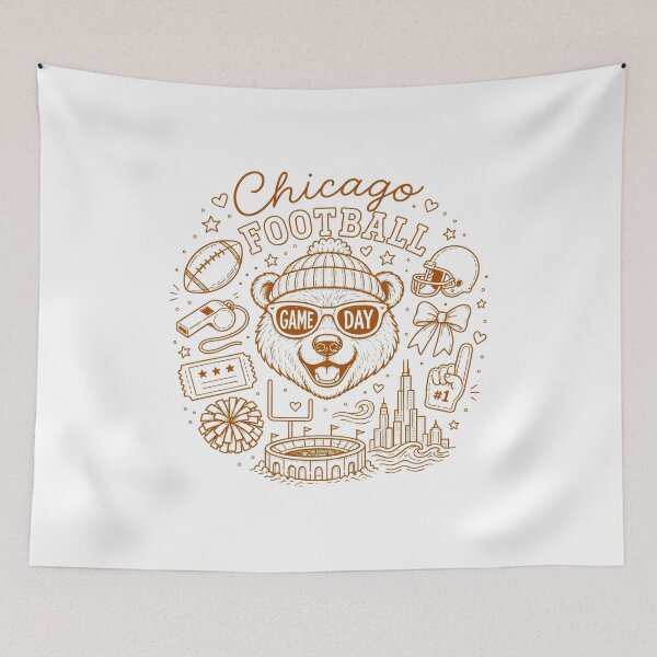Item preview, Chicago Football Bear Game Day Retro T-Shirt designed and sold by DeanRoger74470.
