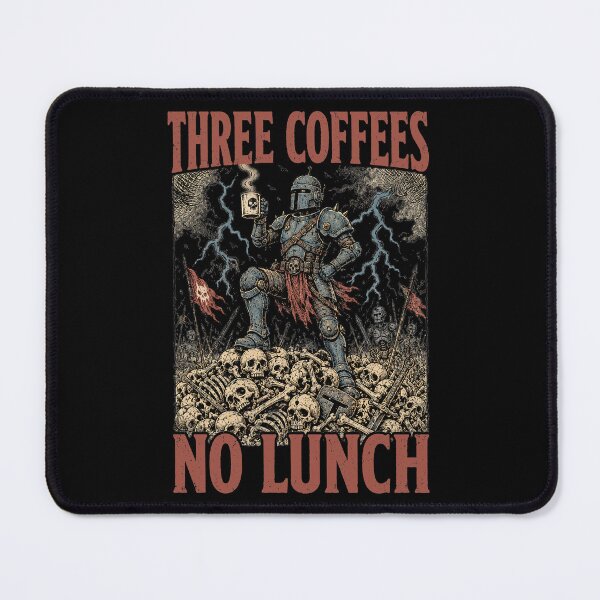 Item preview, Three Coffees No Lunch Shirt Funny Coffee Tee Dark Humor Sarcastic Work Gift Weirdcore Tee designed and sold by LessIsLoud.