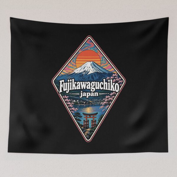 Item preview, Fujikawaguchiko Japan Mount Fuji Trippy Art Travel designed and sold by TomFrontierArt.