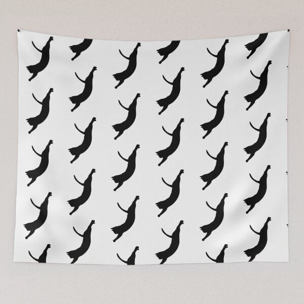 Item preview, Black Cat Jumping Silhouette – Minimalist Cat Lover Design designed and sold by Marilia Rosado Studio.