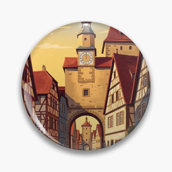 Item preview, Rothenburg Germany Vintage Travel Art – Medieval Old Town designed and sold by Bomax121.