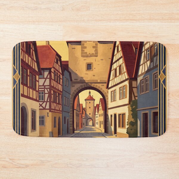 Item preview, Rothenburg Germany Vintage Travel Art – Medieval Old Town designed and sold by Bomax121.