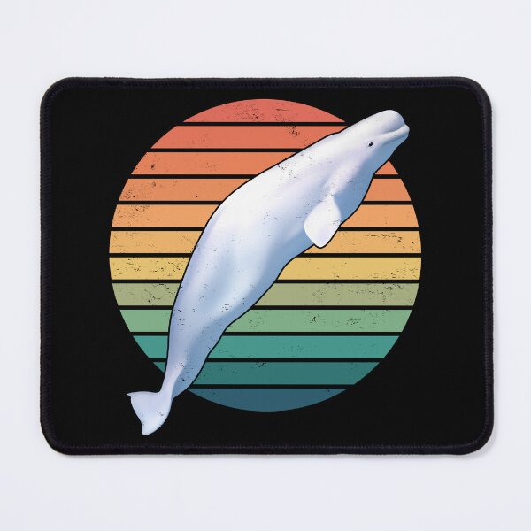 Item preview, Beluga Whale Retro Sunset designed and sold by NicGrayGraphic.