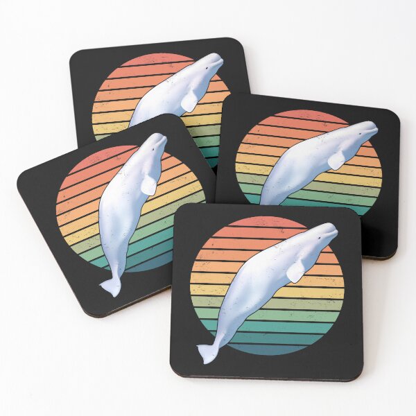 Item preview, Beluga Whale Retro Sunset designed and sold by NicGrayGraphic.