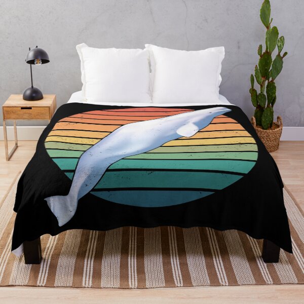 Item preview, Beluga Whale Retro Sunset designed and sold by NicGrayGraphic.