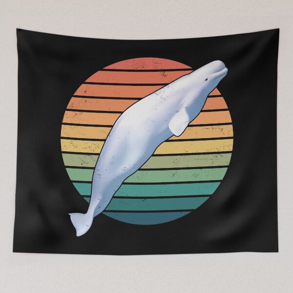 Item preview, Beluga Whale Retro Sunset designed and sold by NicGrayGraphic.