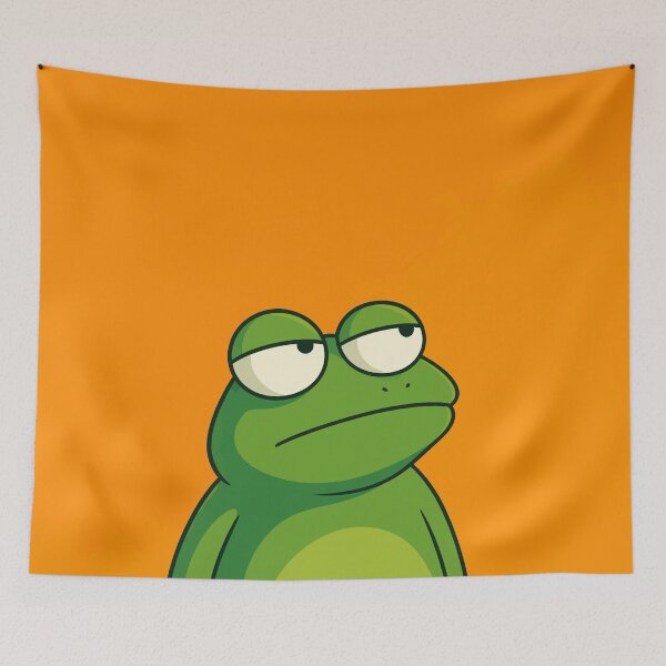 Item preview, Funny Unimpressed Frog Sarcastic Grumpy Toad Side Eye Meme Graphic designed and sold by The Upside Down.