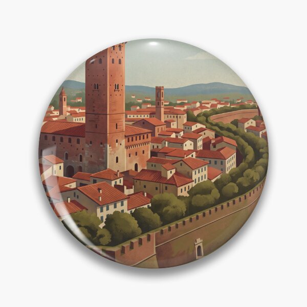 Item preview, Lucca Italy Vintage Travel Art – Guinigi Tower designed and sold by Bomax121.