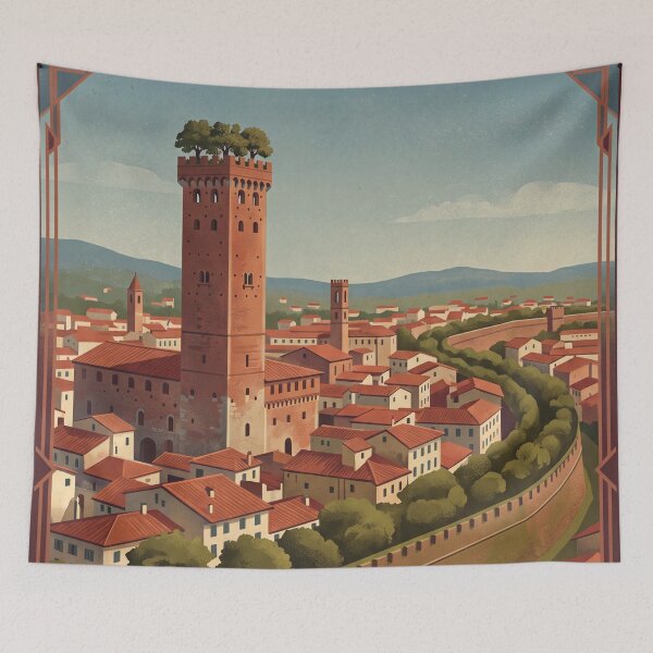 Item preview, Lucca Italy Vintage Travel Art – Guinigi Tower designed and sold by Bomax121.