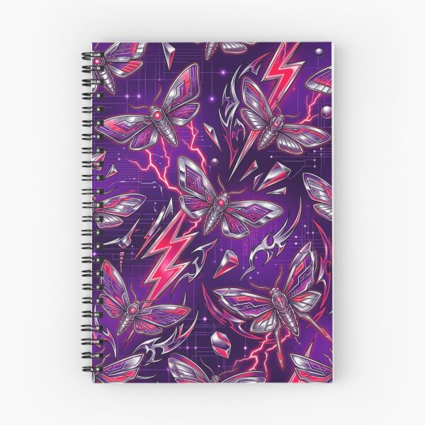Item preview, Cyber Moths & Jagged Lightning Bolts Y2K Cyber Pattern designed and sold by StickVerse by Owais.