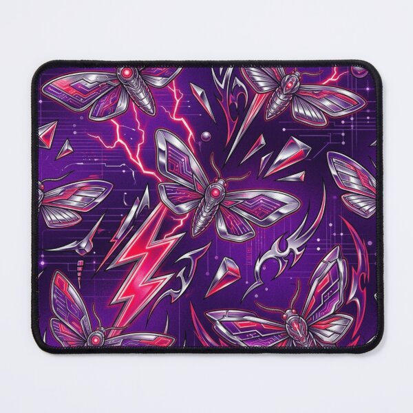 Item preview, Cyber Moths & Jagged Lightning Bolts Y2K Cyber Pattern designed and sold by StickVerse by Owais.