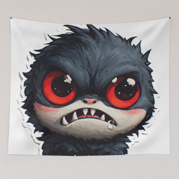 Item preview, Angry Red Eyes Monster Cat Cute designed and sold by YAM716.