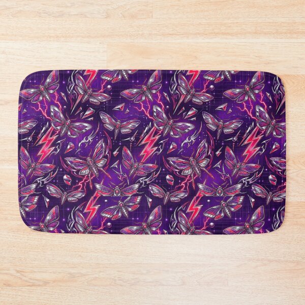 Item preview, Cyber Moths & Jagged Lightning Bolts Y2K Cyber Pattern designed and sold by StickVerse by Owais.