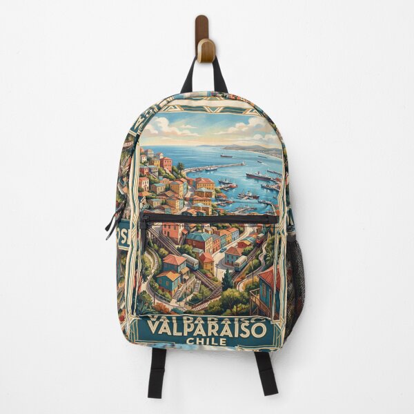 Item preview, Valparaiso Chile Vintage Travel Art – Colorful Coastal Hills designed and sold by Bomax121.