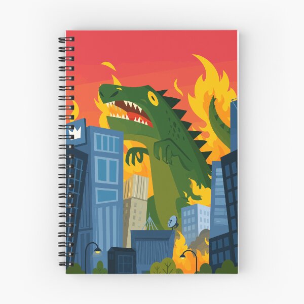 Item preview, Retro Kaiju Monster Attack City Destruction Fire Art designed and sold by The Upside Down.