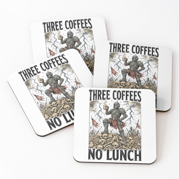 Item preview, Funny Coffee Office Shirt Dark Humor Sarcastic Work Gift Weird Tee Three Coffees No Lunch Shirt designed and sold by LessIsLoud.