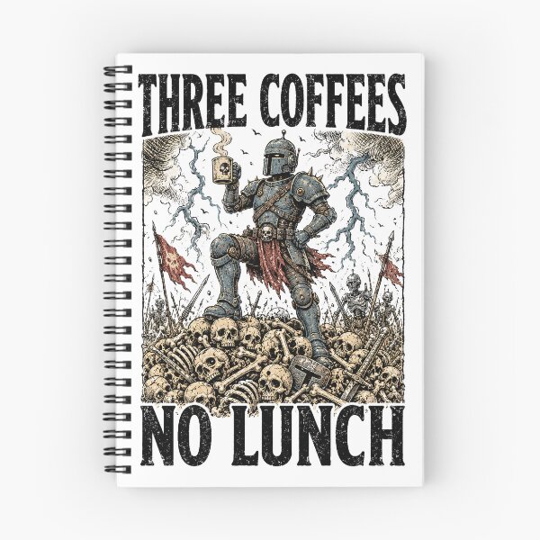 Item preview, Funny Coffee Office Shirt Dark Humor Sarcastic Work Gift Weird Tee Three Coffees No Lunch Shirt designed and sold by LessIsLoud.