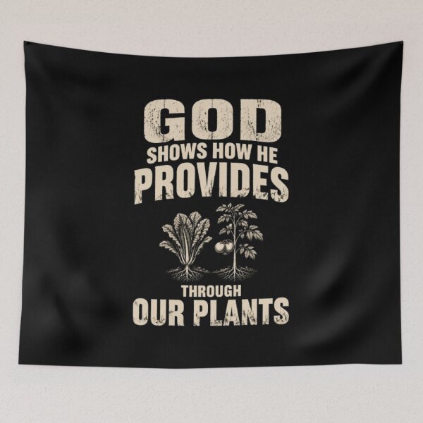 Item preview, God Shows How He Provides Through Our Plants | Faith & Nature T-Shirt Design designed and sold by Obiechefu.