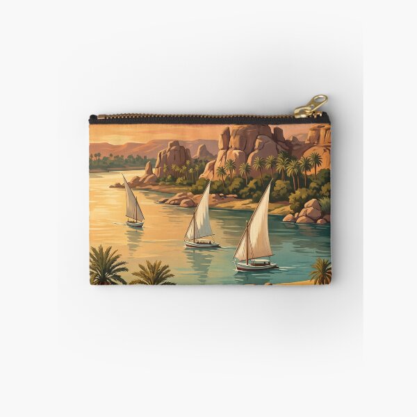 Item preview, Aswan Egypt Vintage Travel Art – Nile Felucca Boats designed and sold by Bomax121.