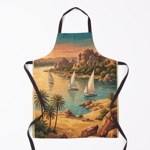 Item preview, Aswan Egypt Vintage Travel Art – Nile Felucca Boats designed and sold by Bomax121.