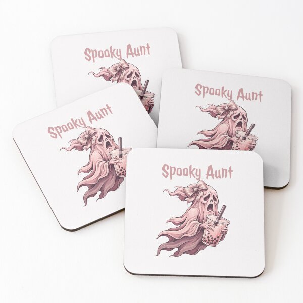 Item preview, Pinkoween Spooky Aunt Ghost Drinking Boba Tea designed and sold by MythicCotton.