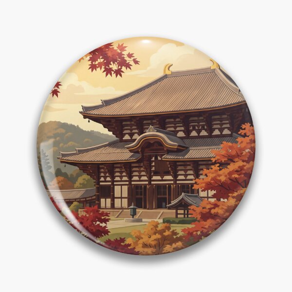 Item preview, Nara Japan Vintage Temple Travel Illustration designed and sold by Bomax121.