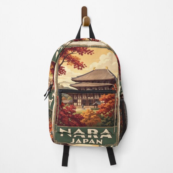 Item preview, Nara Japan Vintage Temple Travel Illustration designed and sold by Bomax121.