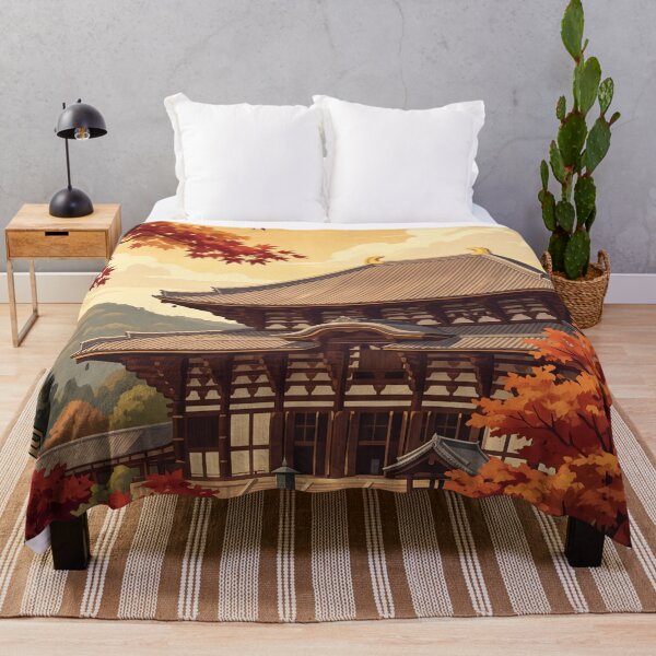 Item preview, Nara Japan Vintage Temple Travel Illustration designed and sold by Bomax121.