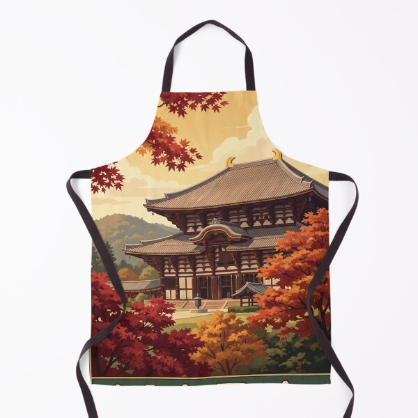 Item preview, Nara Japan Vintage Temple Travel Illustration designed and sold by Bomax121.