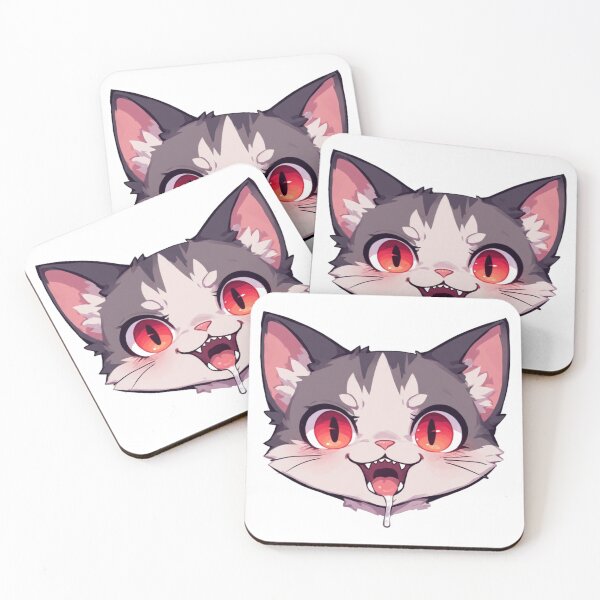 Item preview, Hungry Red Eyes Cat Drooling Funny designed and sold by YAM716.