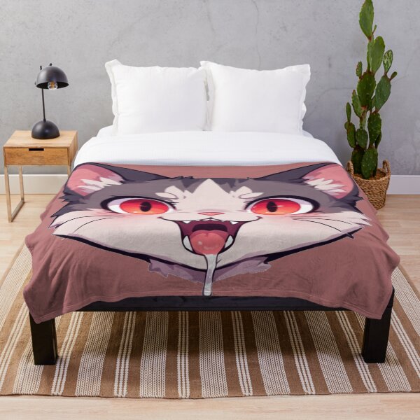 Item preview, Hungry Red Eyes Cat Drooling Funny designed and sold by YAM716.