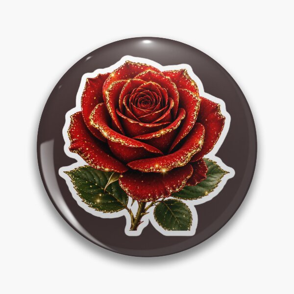 Item preview, Red Rose with Gold Glitter Sparkle Luxury Romantic Floral Aesthetic Sticker designed and sold by AstraDrip Studio.
