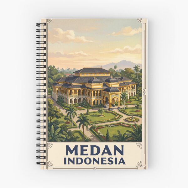 Item preview, Medan Indonesia Vintage Travel Illustration designed and sold by Bomax121.