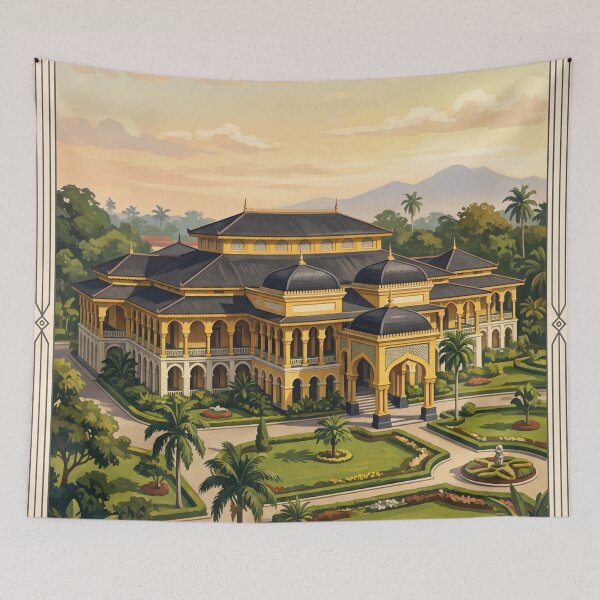 Item preview, Medan Indonesia Vintage Travel Illustration designed and sold by Bomax121.