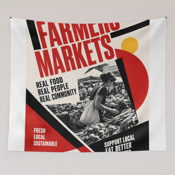 Item preview, Wall Art - Poster - Farmers Market Community Spirit designed and sold by ForeverPrintsOK.
