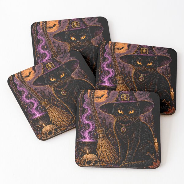 Item preview, Black Cat Witch Halloween Vintage Gothic designed and sold by JessArty ⭐⭐⭐⭐⭐.