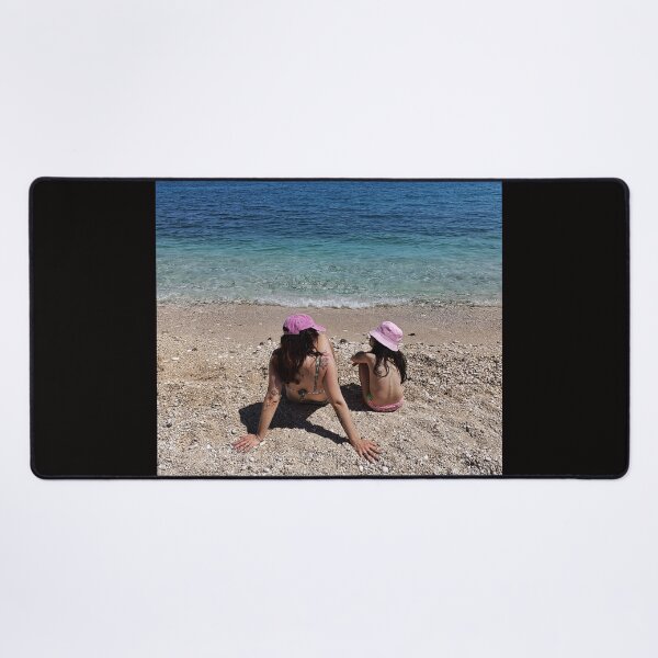Item preview, Mother and Daughter Watching the Sea - Pink Beach Hats Summer Vibes designed and sold by EpicVistas.