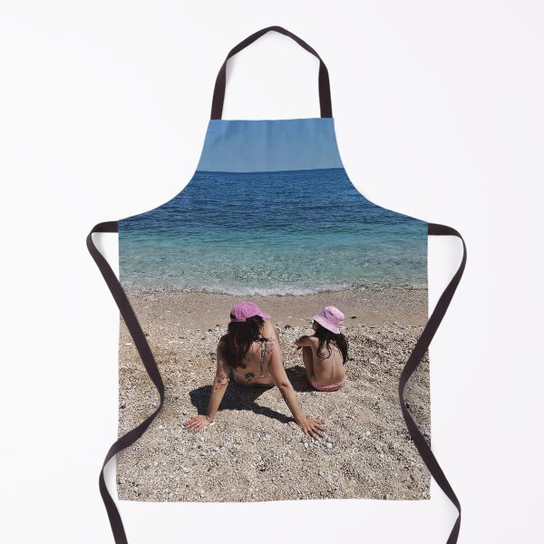 Item preview, Mother and Daughter Watching the Sea - Pink Beach Hats Summer Vibes designed and sold by EpicVistas.