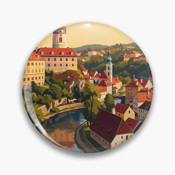 Item preview, Cesky Krumlov Czech Vintage Travel Illustration designed and sold by Bomax121.