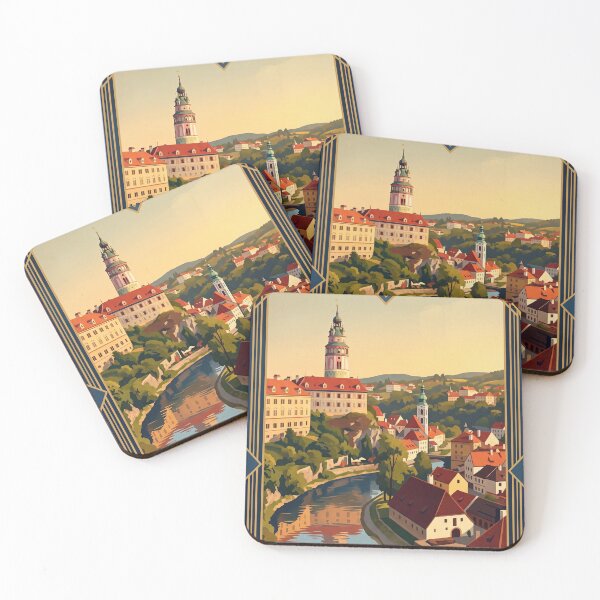 Item preview, Cesky Krumlov Czech Vintage Travel Illustration designed and sold by Bomax121.