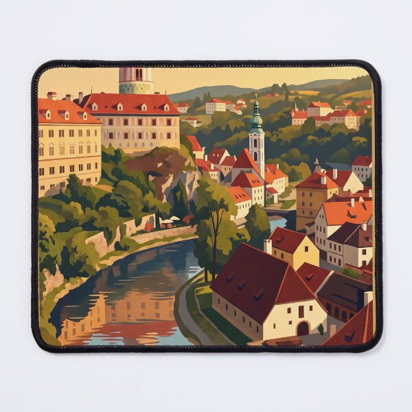Item preview, Cesky Krumlov Czech Vintage Travel Illustration designed and sold by Bomax121.