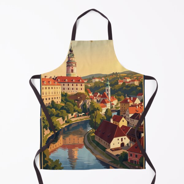Item preview, Cesky Krumlov Czech Vintage Travel Illustration designed and sold by Bomax121.
