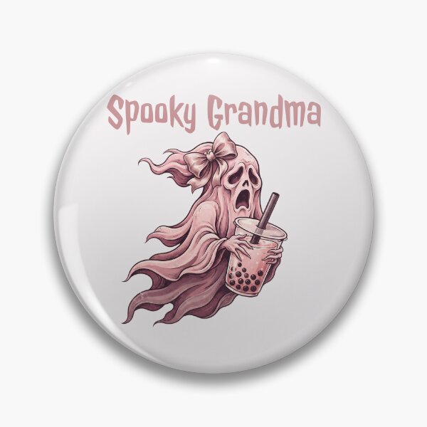 Item preview, Pinkoween Spooky Grandma Ghost Drinking Boba Tea designed and sold by MythicCotton.