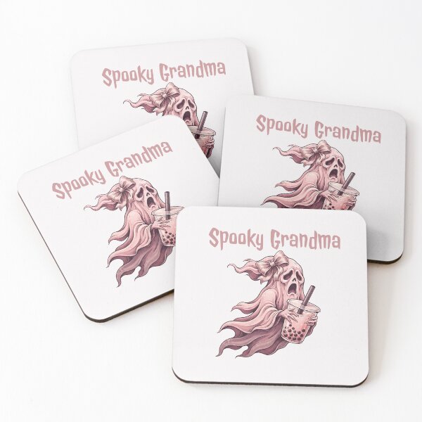 Item preview, Pinkoween Spooky Grandma Ghost Drinking Boba Tea designed and sold by MythicCotton.
