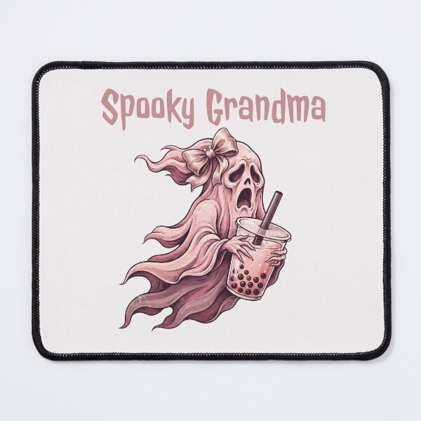 Item preview, Pinkoween Spooky Grandma Ghost Drinking Boba Tea designed and sold by MythicCotton.