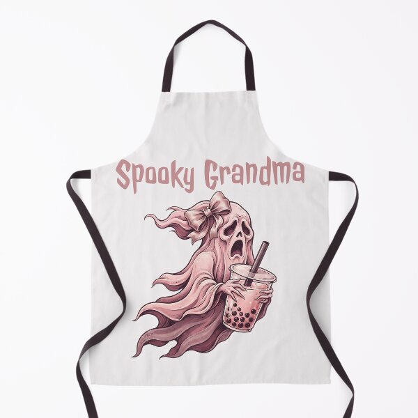 Item preview, Pinkoween Spooky Grandma Ghost Drinking Boba Tea designed and sold by MythicCotton.