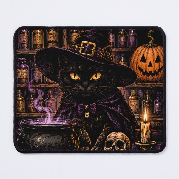 Item preview, Black Cat Witch Potion Halloween Vintage Gothic Cauldron Design designed and sold by JessArty ⭐⭐⭐⭐⭐.