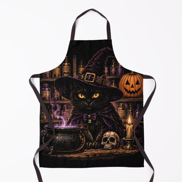 Item preview, Black Cat Witch Potion Halloween Vintage Gothic Cauldron Design designed and sold by JessArty ⭐⭐⭐⭐⭐.