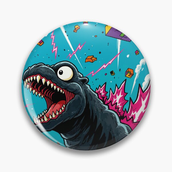 Item preview, Retro Kaiju Monster City Rampage Neon Comic Pop Art Graphic designed and sold by The Upside Down.